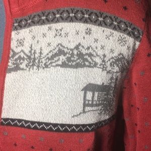 Woolrich mountain scene zip down sweater